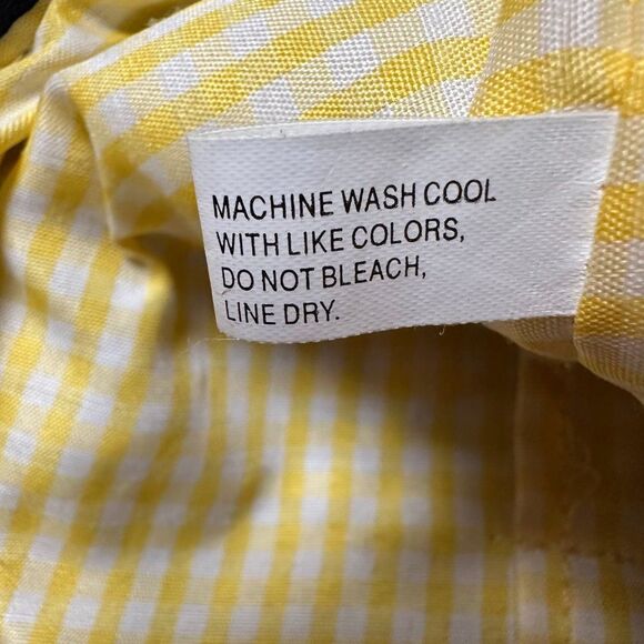 Blue Cotton Tote Handbag Red and Yellow Floral Pattern - Picture 6 of 7